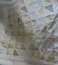 Handmade Babies Crib Quilt - Soft Pastels - Lemon & Blue