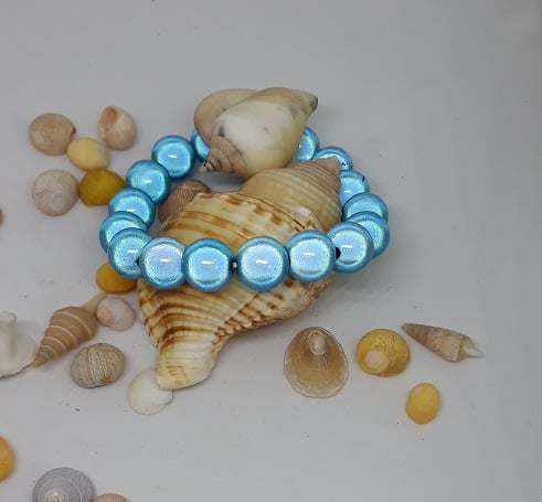 BR298 Pale blue miracle bead bracelet