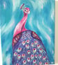 Pink and Purple Peacock Original painting.    - Image 5
