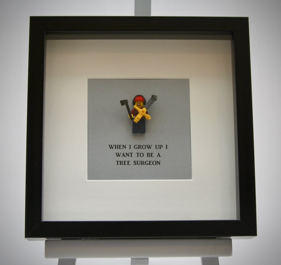 When I grow up I want to be a  Tree Surgeon custom mini figure frame