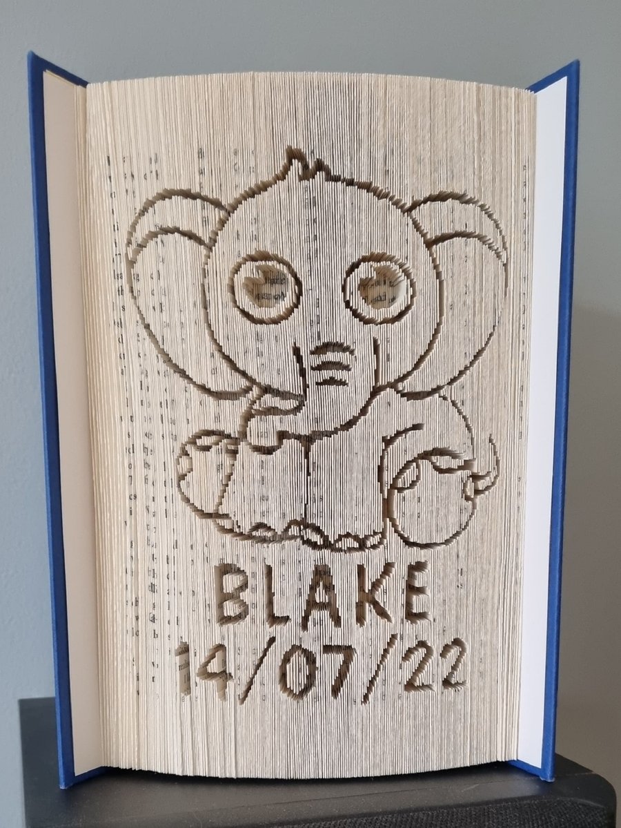 Baby Elephant Custom 180 Cut & Fold Book Folding Pattern - EMAILED PDF PATTERN