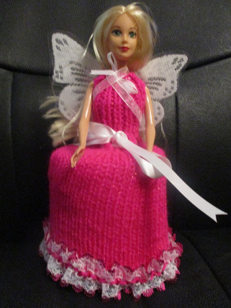 COVER GIRL - SPARE TOILET ROLL COVER - PINK FAIRY