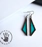 Marine blue stained glass dangle earrings, Unique jewellery for her - Image 3