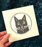 Cat Original Linocut Print - Image 4