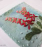 HAND EMBROIDERED HAND DYED FLORAL GREETINGS CARD - Image 2