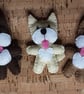Dog Dark Brown & White Felt Brooch - Image 3