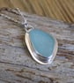 Sea glass and silver bezel set pendant  - Image 3