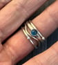 Blue Topaz wave Stack Ring, silver stack ring, topaz stack ring, wave ring, - Image 8