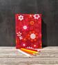 Handstitched 1960s Vintage Dekoplus Fabric Covered A6 Notebook, Orange