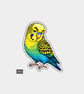 Funny Vinyl Die Cut Sticker For Adults - Cute Posing Budgie