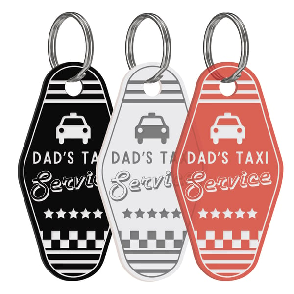 Dad's Taxi Service: Funny Acrylic Keyring, Retro Keychain, Small Gift For Dad