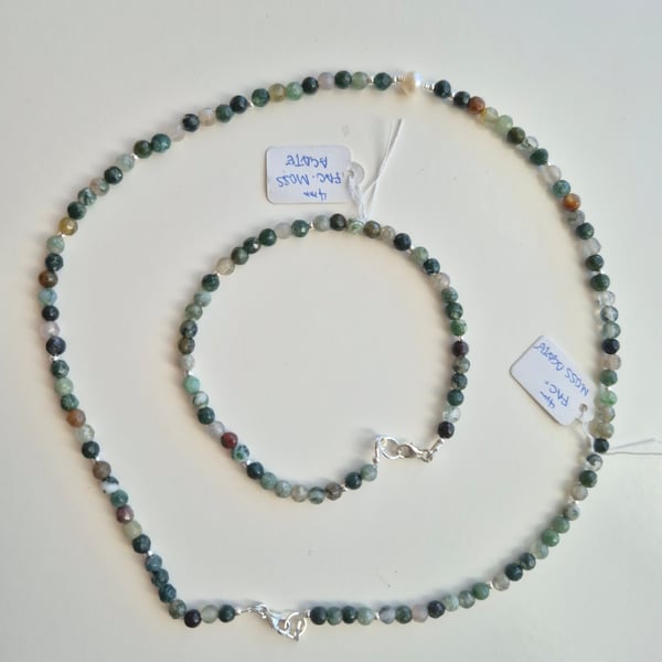 Green Agate Necklace and Bracelet 