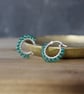 Green Onyx Gemstone Hoop Earrings - Handmade Silver Jewellery  - Image 2