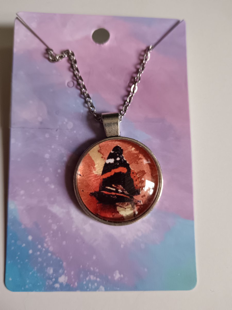 Beautiful Red Admiral Butterfly Photography pendant necklace