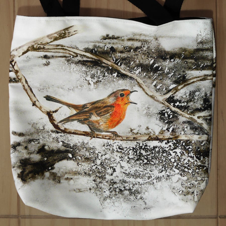 Robin Tote Bag "It's a gorgeous day for singing!"