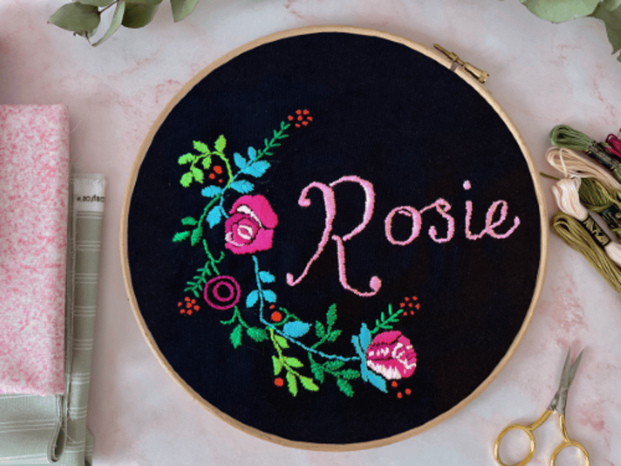 Rosie or Rose personalised embroidery kit