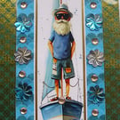 Sailing Grandad - Hand Crafted 3D Decoupage Greeting Card - Blank - 3294