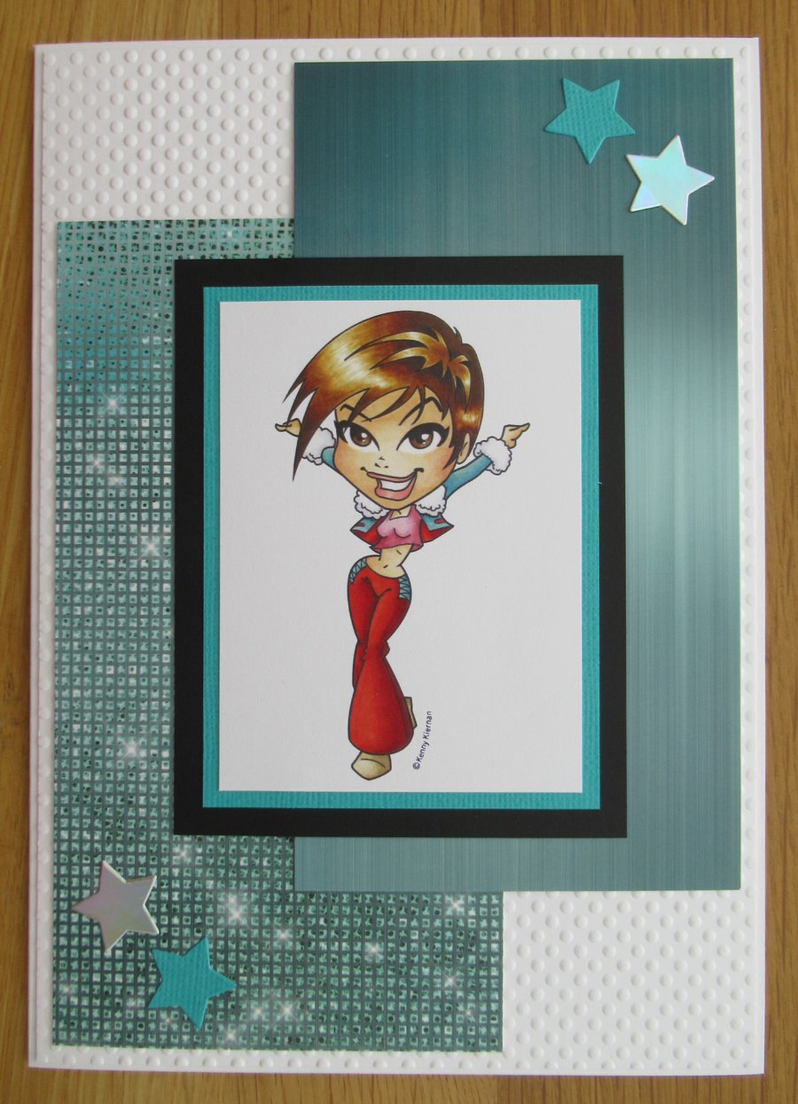 Trendy Teenage Girl - A5 Any Occasion Card