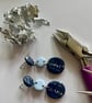 Light blue and Navy Blue Sparkly Drop Earrings - Image 2