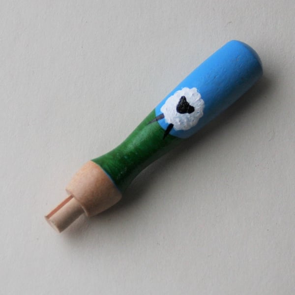Fun and funky hand-painted sheep needle grip for felting