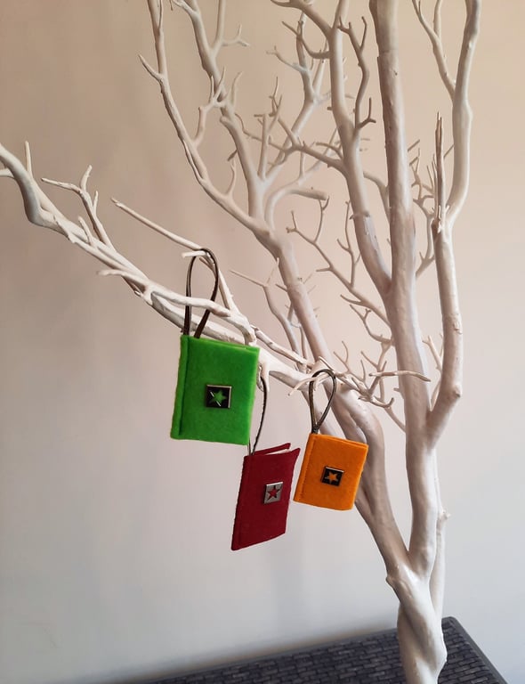 Christmas Decoration - Set of Three Felt Books 