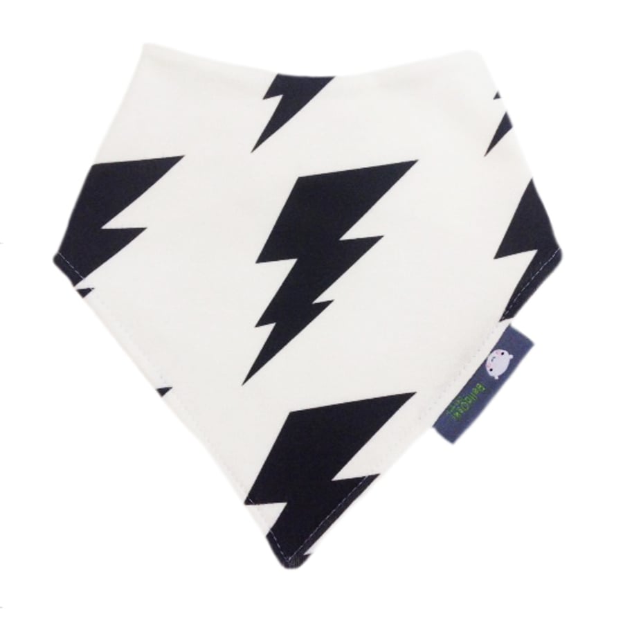 ORGANIC Baby Bandana Dribble Bib in LIGHTENING BOLT - A GIFT IDEA from BellaOski
