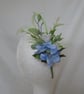 Green Pale Blue & Ivory Regency Botanical Flower Sprig Headpiece  - Image 5