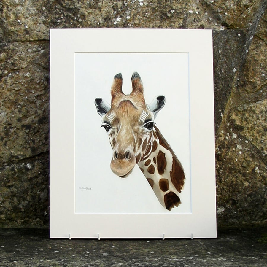 Giraffe Head Original Watercolour Painting