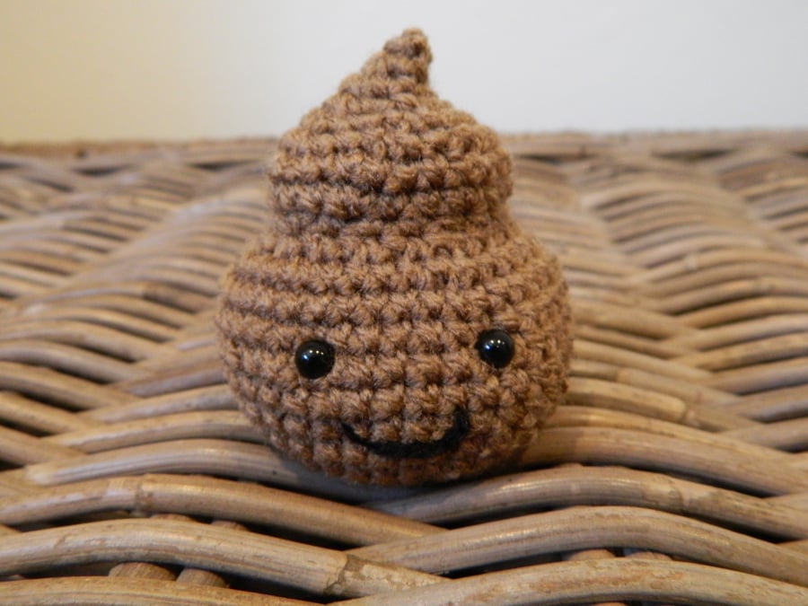 Mister Poop the plush poo toy, handmade crochet stuffed emoji plush