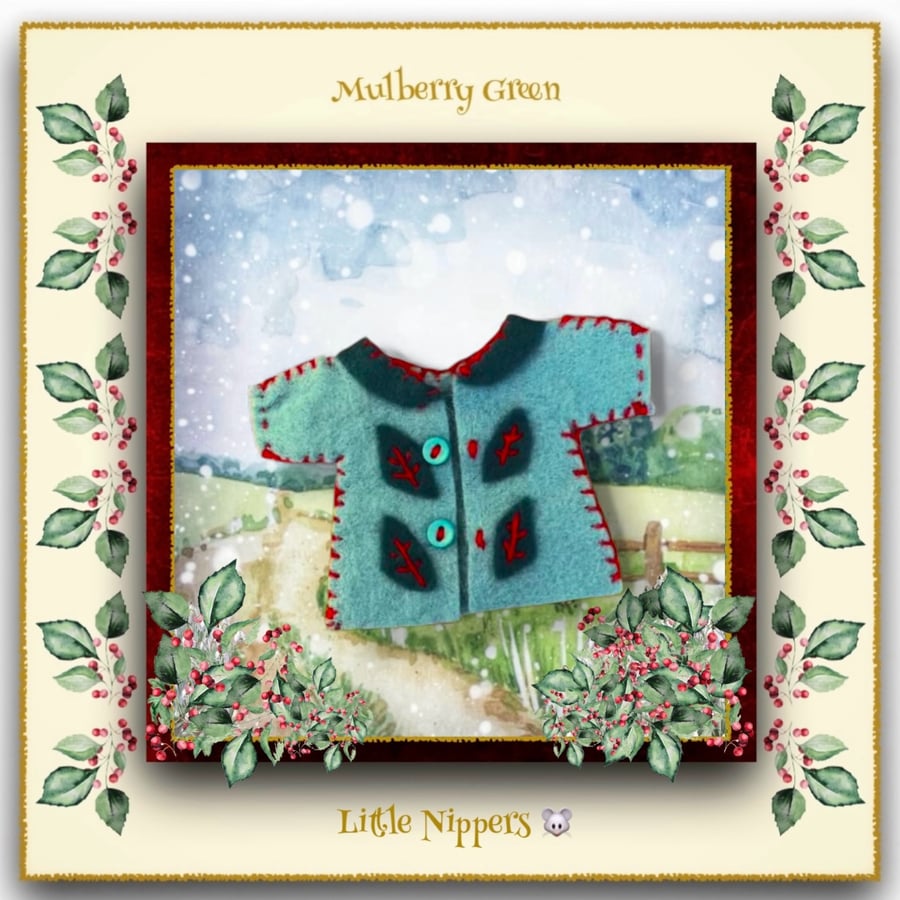 Little Nippers Embroidered Turquoise Coat