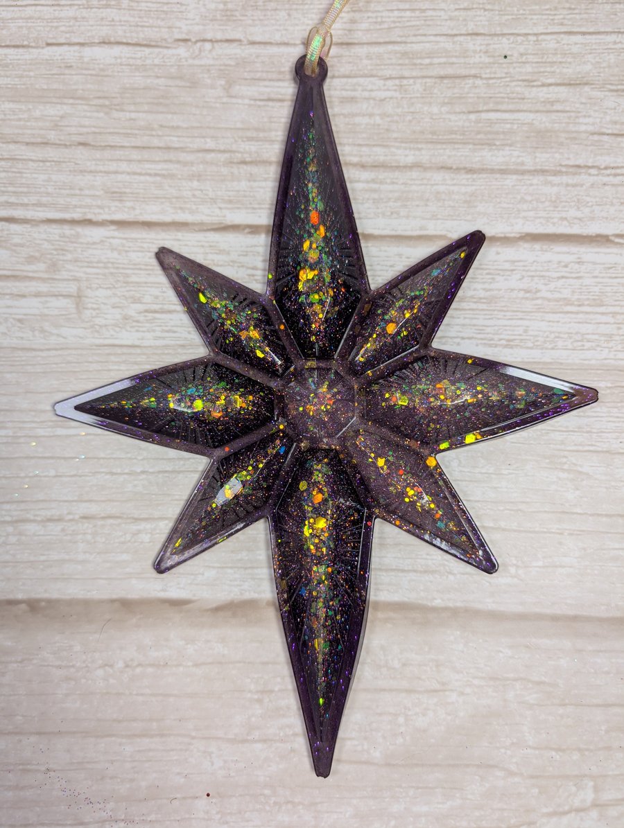 Handmade Star Ornament – Purple Rain