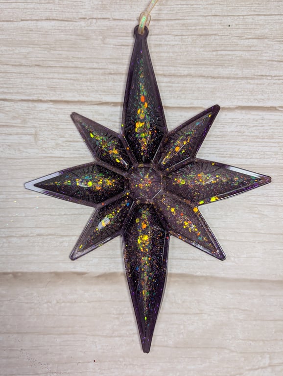 Handmade Star Ornament – Purple Rain