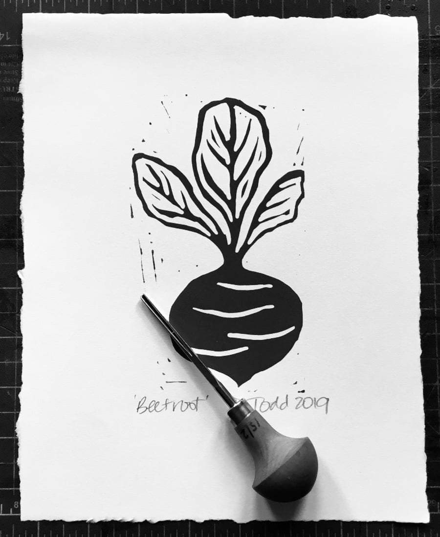 'Beetroot' Linocut Print