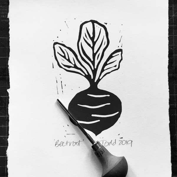 'Beetroot' Linocut Print
