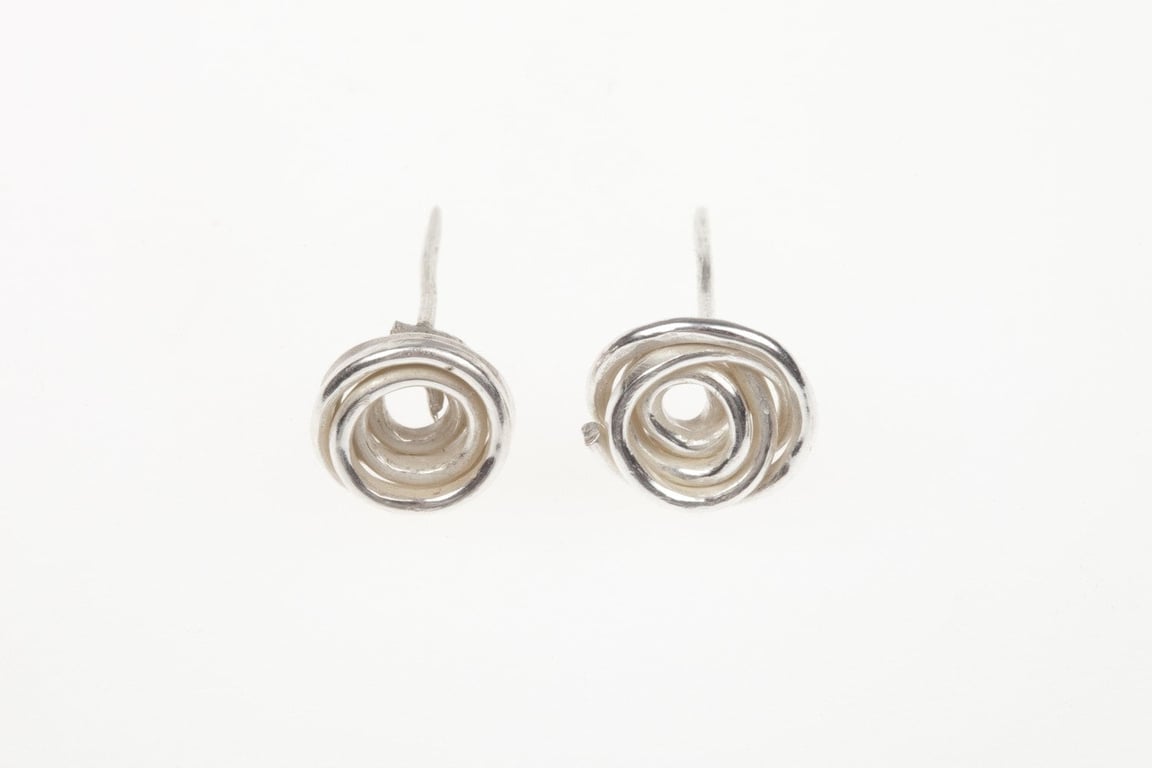 Silver Whirl Ear Stud