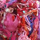 Pack of Textured Yarns Fibres Ideal Mixed Media Collage Embroidery