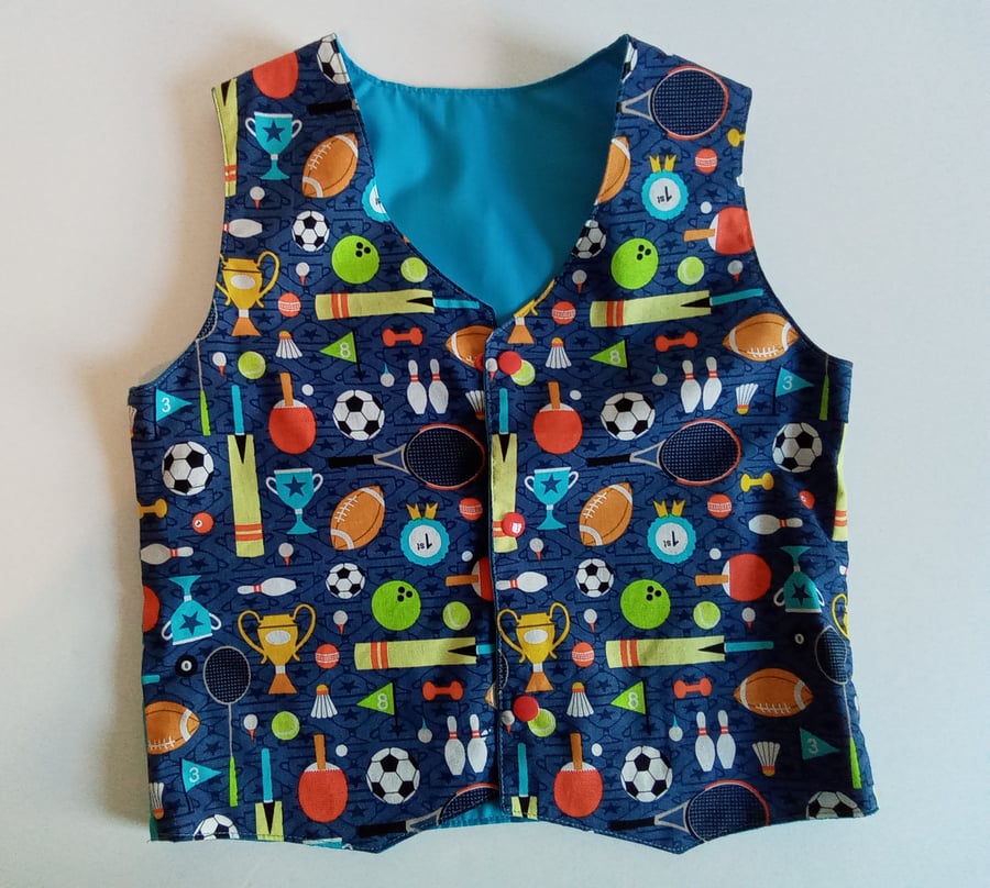 Age 5 years boys waistcoat, sports lover, special occasion wear waistcoat 