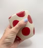 Red Spotted Travel mug - Wheel thrown travel mug - Image 3