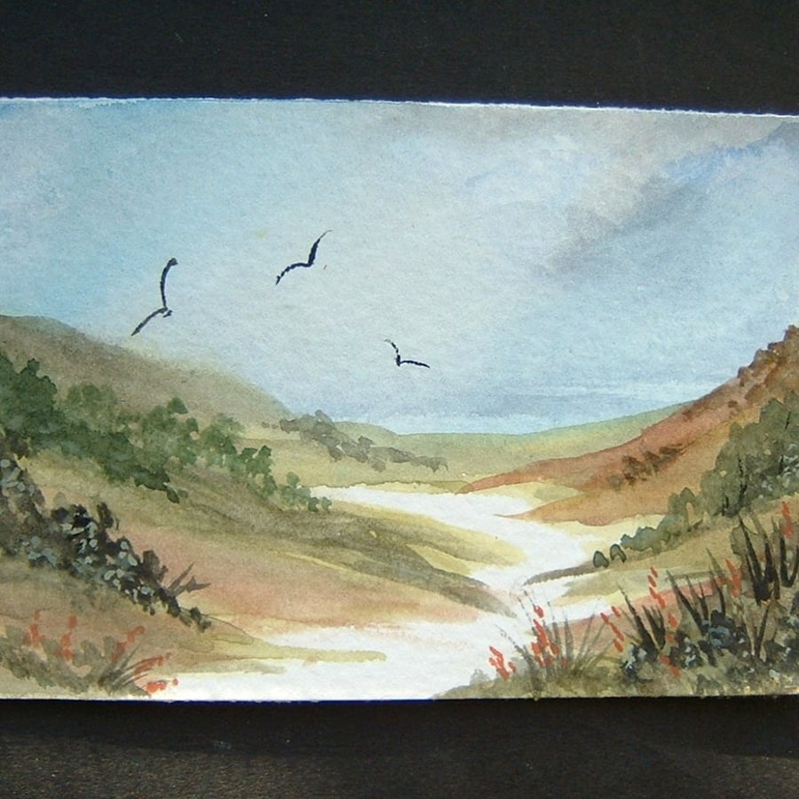 Art painting aceo SFA original paintings landscape valley 61
