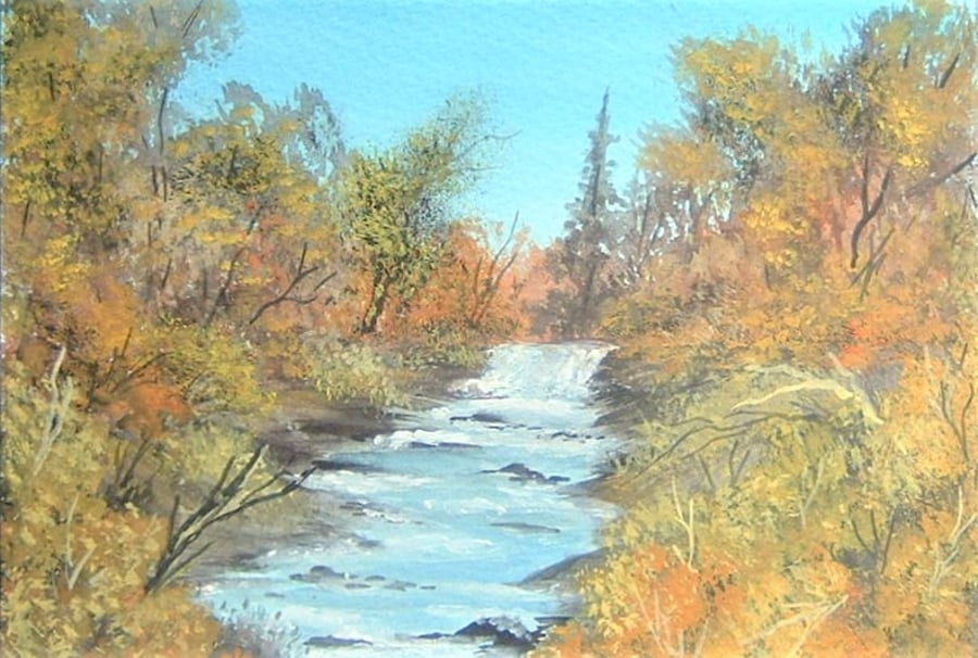 small format art original landscape watercolour painting ( ref F 404)