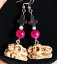 Funny dino skull summerween earrings 