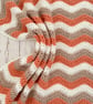 Coral Crochet Baby Blanket - Handmade - Modern Nursery Decor