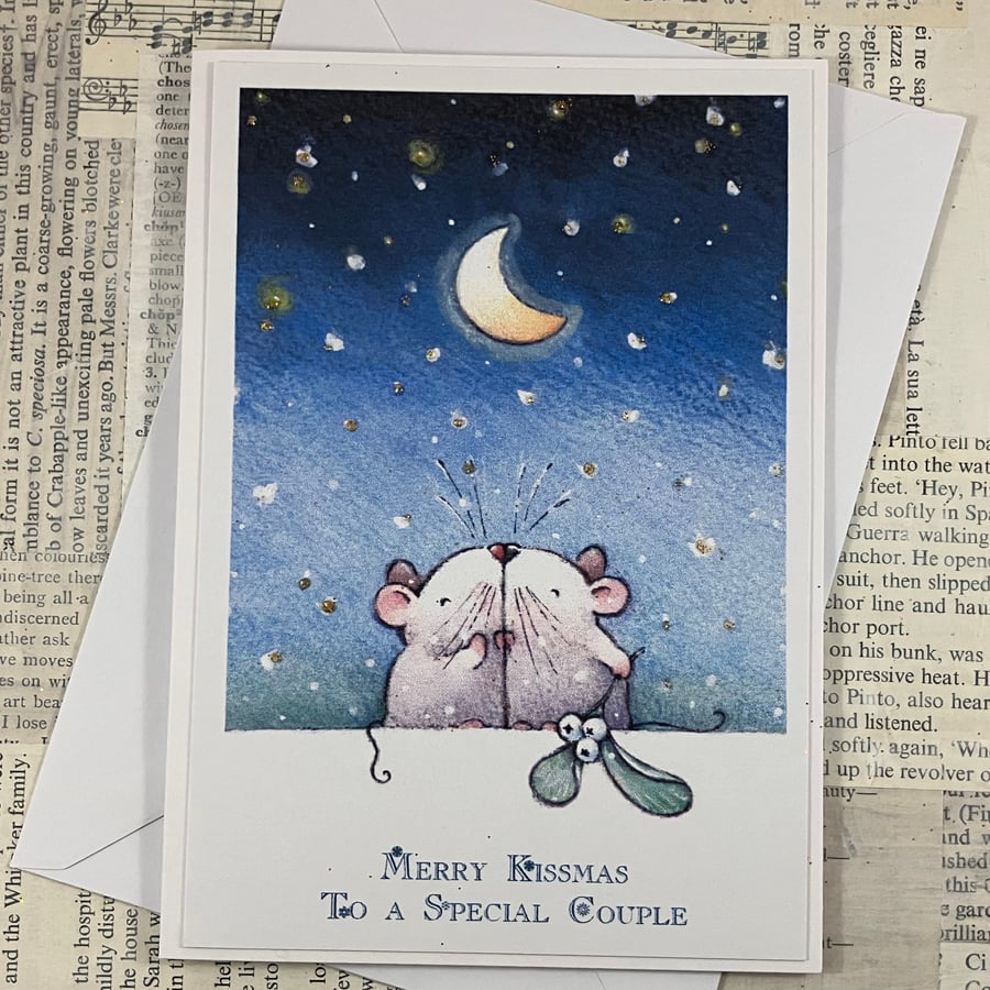 Merry Kissmas to a Special Couple - cute mice