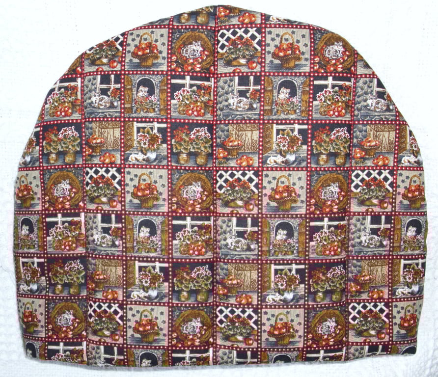Cats, Apples and geraniums tea cosy