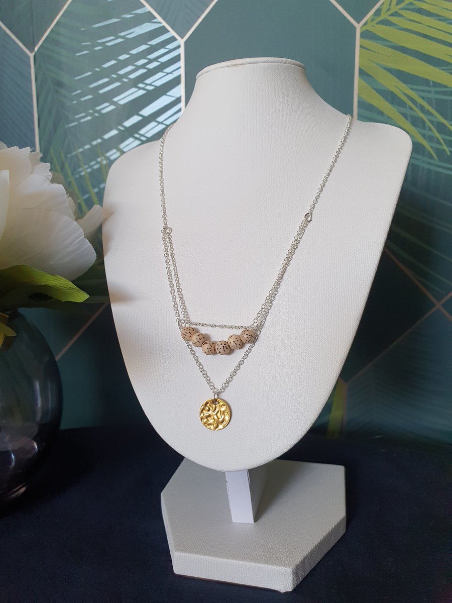 Bodhi seed bead silver necklace 