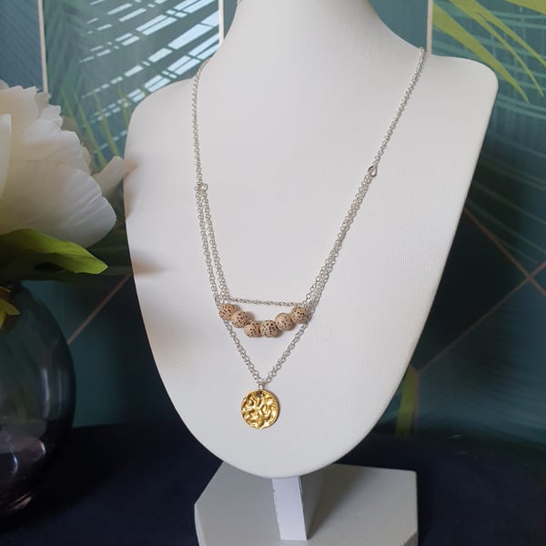 Bodhi seed bead silver necklace 