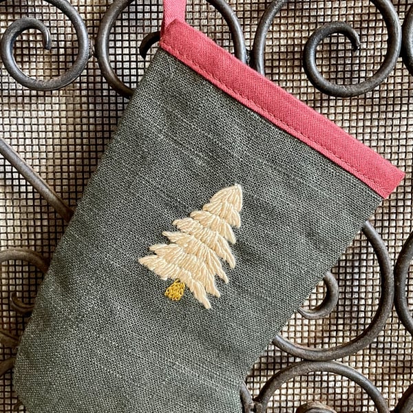 Hand Embroidered Christmas Stocking