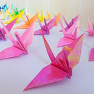Origami Japanese Paper Bird Set C of 30 Handmade Christmas Decorations Sparkling