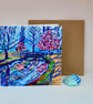 Whispers of Woodland Colour Greeting Card - Colourful Woodland Path Art Card