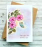 Get Well Card - flowers, butterfly, original art card, feel better soon - Image 4